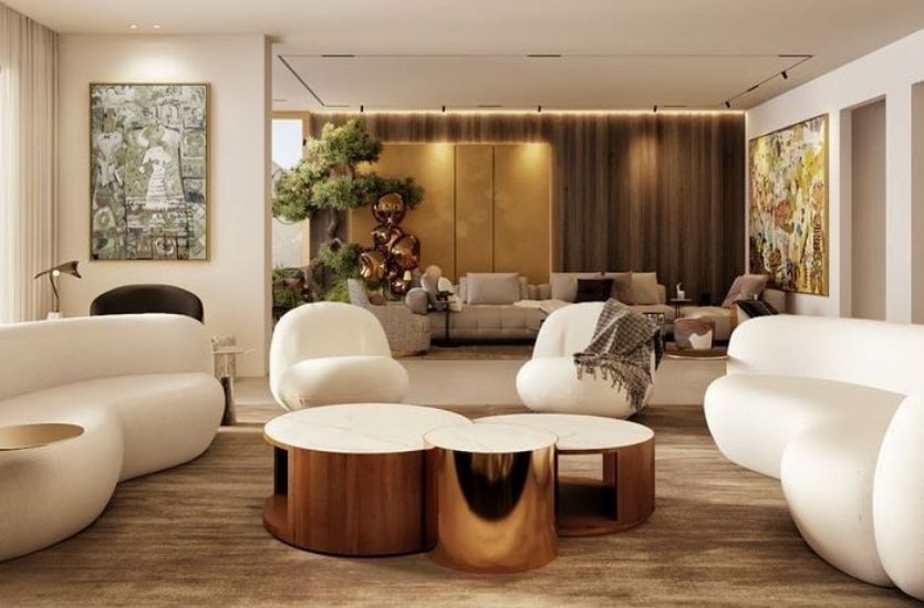 CAFFE LATTE TONES - LIVING ROOM WITH A GLAMOROUS ATMOSPHERE Inspirations Caffe Latte Home